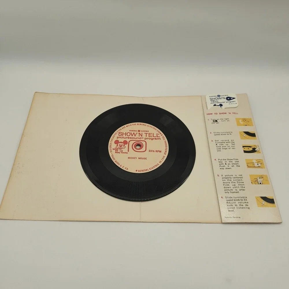 Vintage GE Show'N Tell Picturesound Program Disney Mickey Bambi Lot of 5 1960s